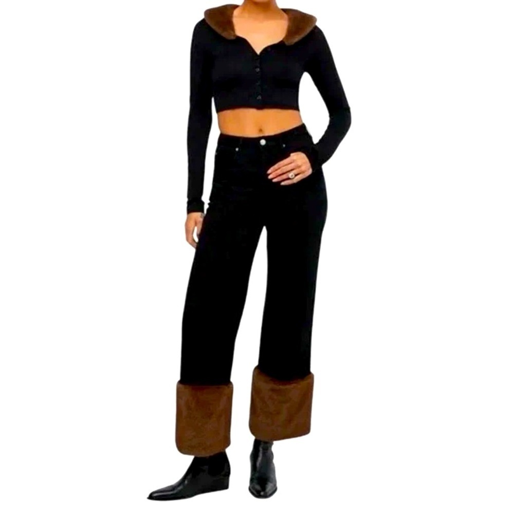 WeWoreWhat
Faux Fur Straight Leg Jean Size 25